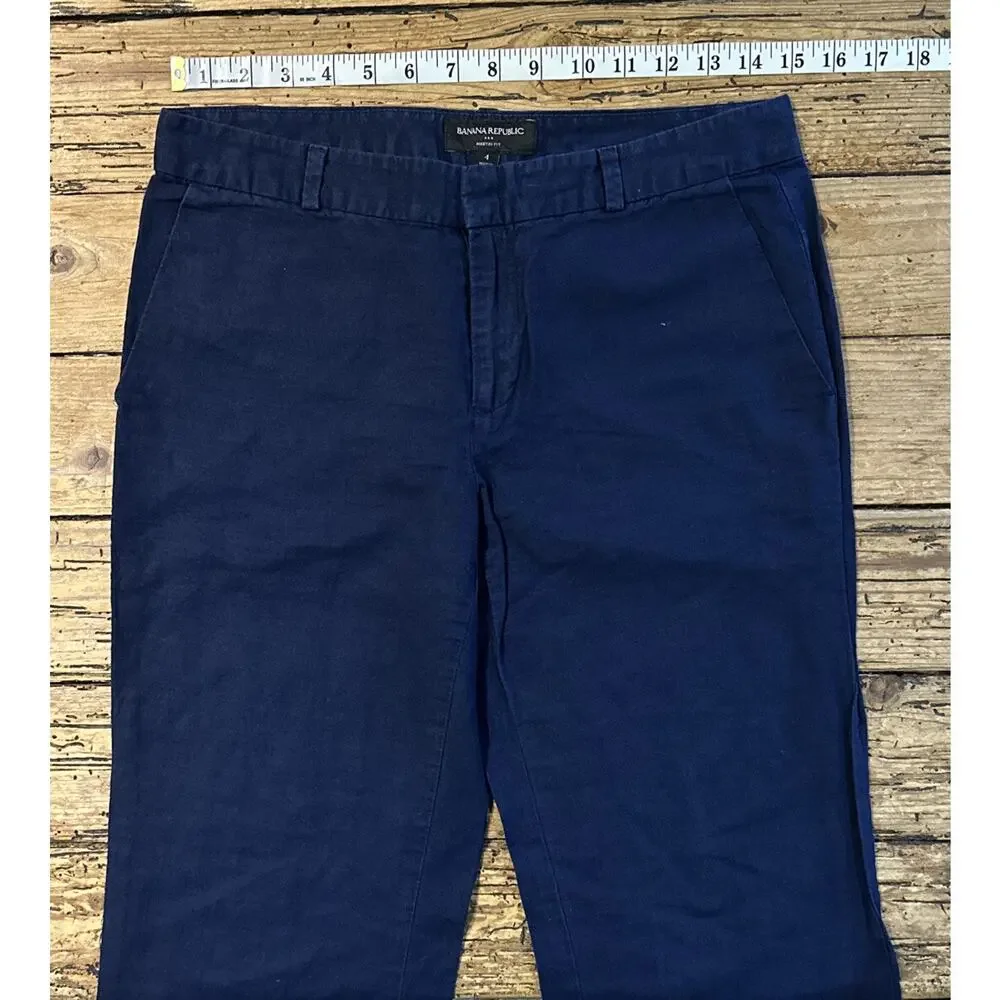 Banana Republic Women’s Blue Martin Fit Linen Pants Size 4